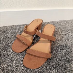 NWT! A New Day Blush Suede Block Heel